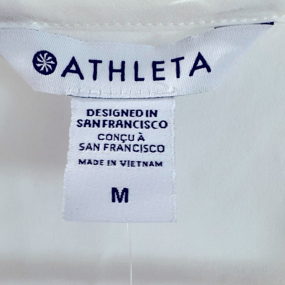 Athleta White Zephyr Refined Tank Top Size Medium Minimalist Office - Picture 2 of 5